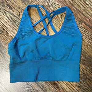 Zella blue unlined sports bra size small